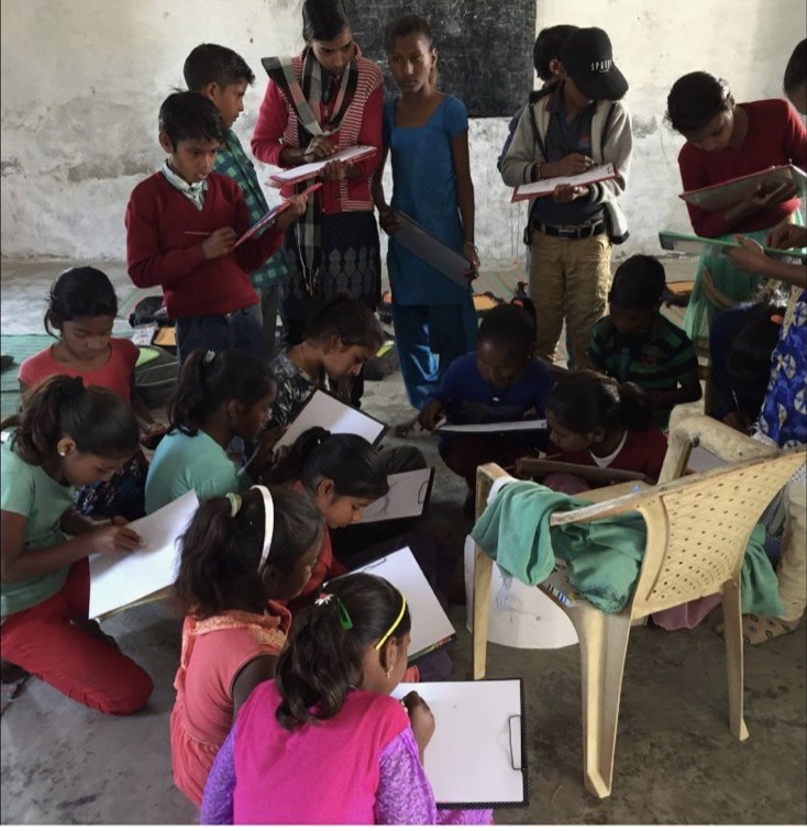A sketching workshop indoors
